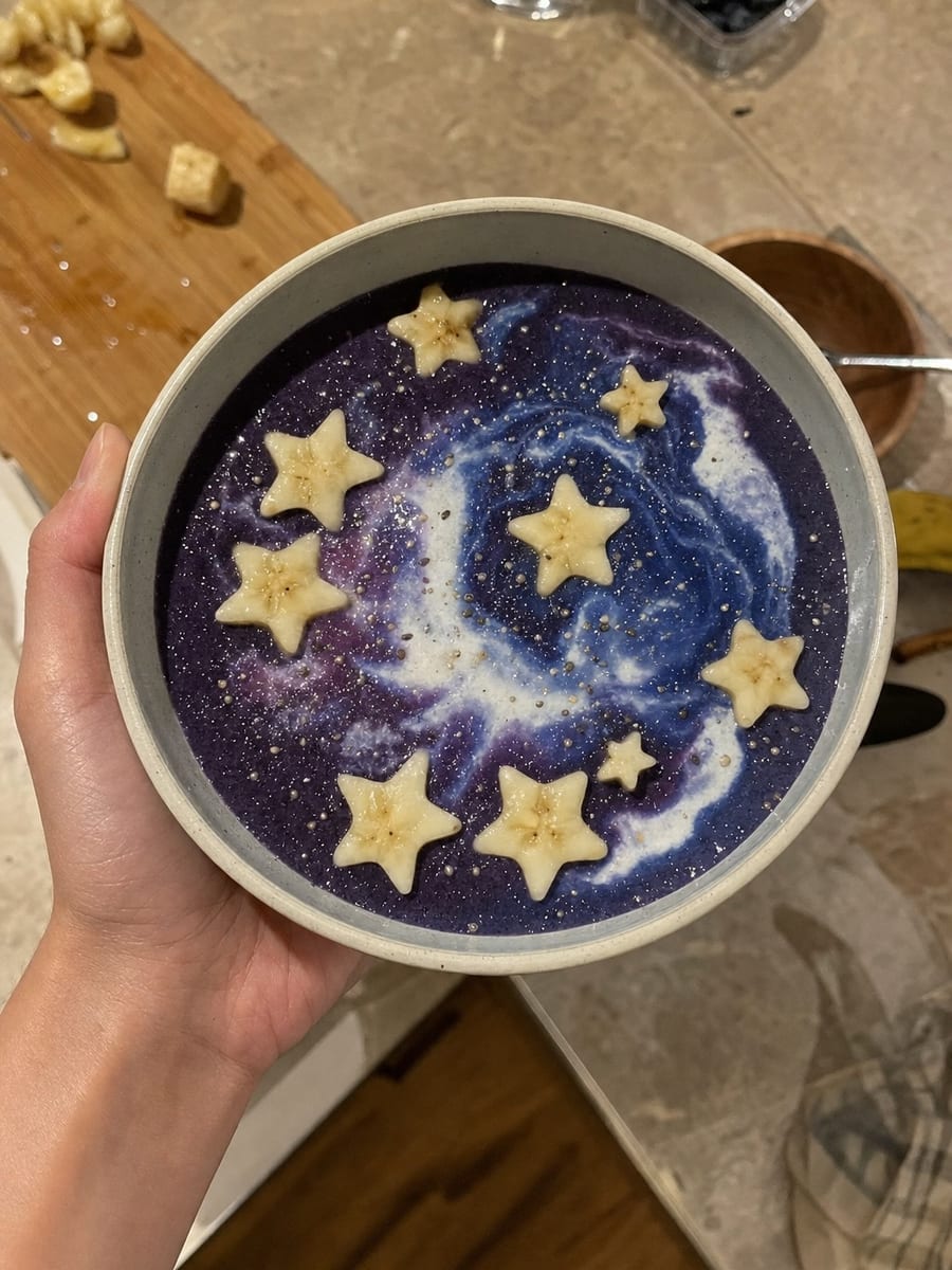Blue Galaxy Swirl Bowl, recipe B026 in Bloomplate 500