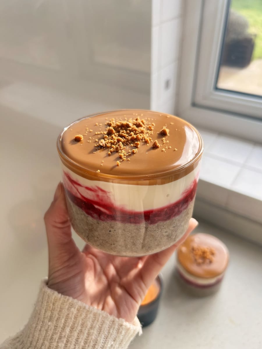 Peanut Butter and Jam Overnight Oats, recipe D013 in Bloomplate 500