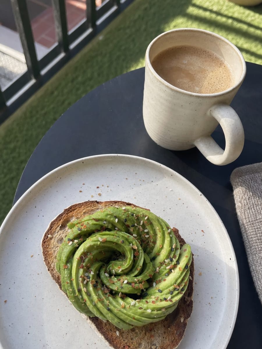 Avocado Rose Toast, recipe E031 in Bloomplate 500