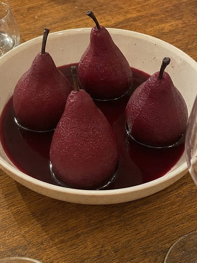 Hibiscus Poached Pears, recipe I033 in Bloomplate 500